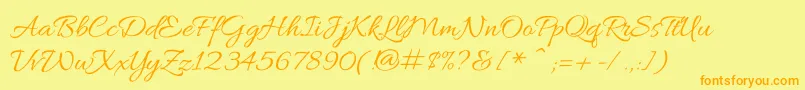 AlluraRegular Font – Orange Fonts on Yellow Background