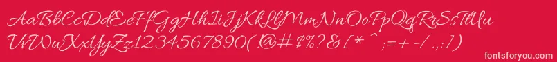 AlluraRegular Font – Pink Fonts on Red Background