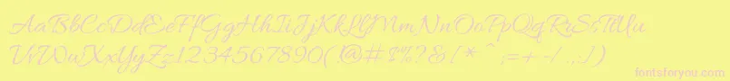 AlluraRegular Font – Pink Fonts on Yellow Background