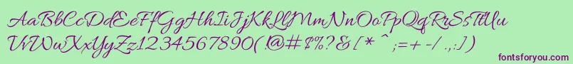 AlluraRegular Font – Purple Fonts on Green Background