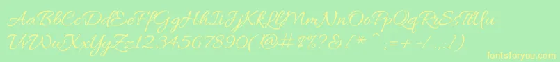 AlluraRegular Font – Yellow Fonts on Green Background