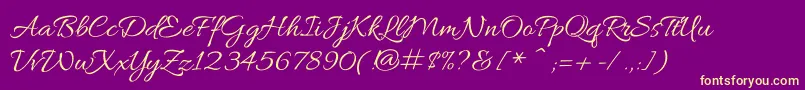 AlluraRegular-Schriftart – Gelbe Schriften auf violettem Hintergrund