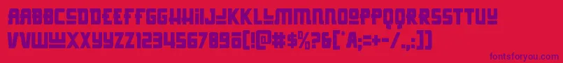 Hongkonghustlecond-Schriftart – Violette Schriften auf rotem Hintergrund