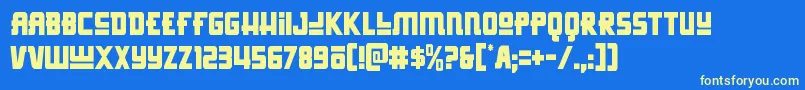 Hongkonghustlecond Font – Yellow Fonts on Blue Background