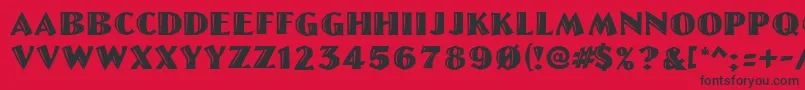 Linolettercut Font – Black Fonts on Red Background