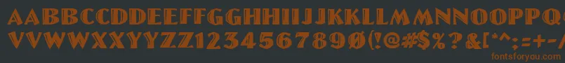 Linolettercut Font – Brown Fonts on Black Background