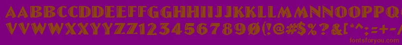 Linolettercut Font – Brown Fonts on Purple Background