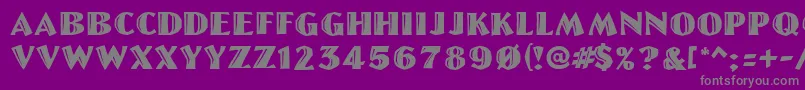 Więcej informacji o czcionce Linolettercut Czcionka Linolettercut – szare czcionki na fioletowym tle