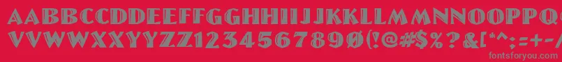 Linolettercut Font – Gray Fonts on Red Background