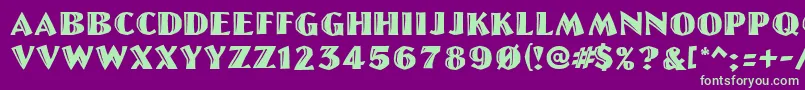 Linolettercut Font – Green Fonts on Purple Background