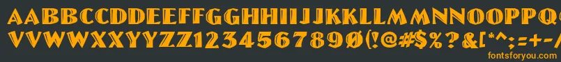 Linolettercut Font – Orange Fonts on Black Background