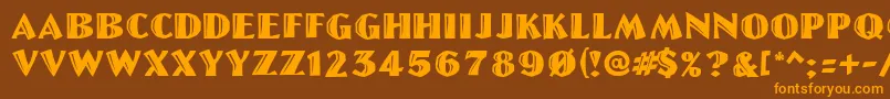 Linolettercut Font – Orange Fonts on Brown Background