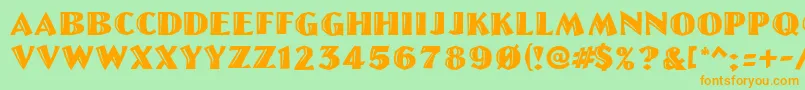 Linolettercut Font – Orange Fonts on Green Background