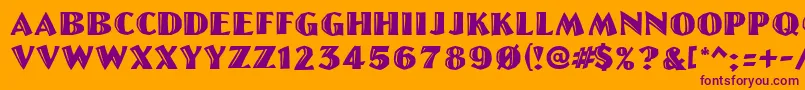 Linolettercut Font – Purple Fonts on Orange Background