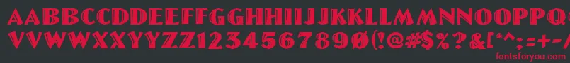 Linolettercut Font – Red Fonts on Black Background