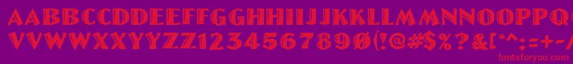 Linolettercut Font – Red Fonts on Purple Background