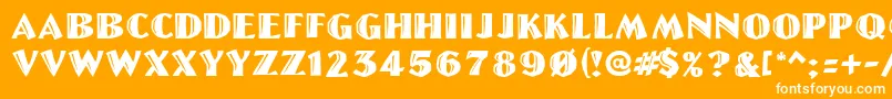 Linolettercut Font – White Fonts on Orange Background