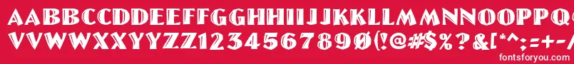 Linolettercut Font – White Fonts on Red Background