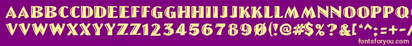 Linolettercut Font – Yellow Fonts on Purple Background