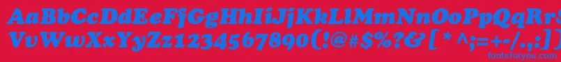 CooperblackstdItalic Font – Blue Fonts on Red Background