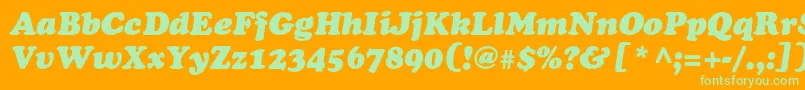 CooperblackstdItalic Font – Green Fonts on Orange Background