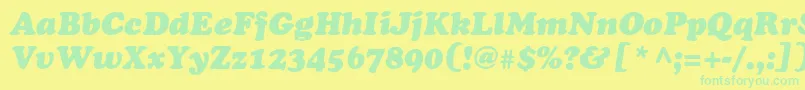 CooperblackstdItalic Font – Green Fonts on Yellow Background