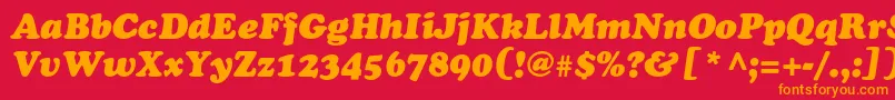 Fonte CooperblackstdItalic – fontes laranjas em um fundo vermelho