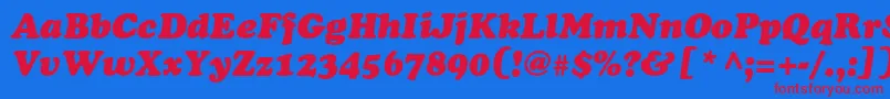 CooperblackstdItalic Font – Red Fonts on Blue Background