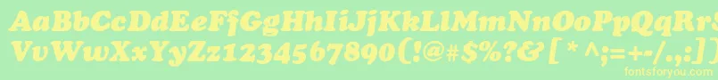 CooperblackstdItalic Font – Yellow Fonts on Green Background