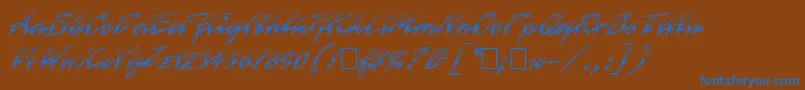 Hrom Font – Blue Fonts on Brown Background