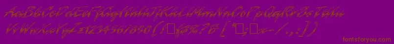 Hrom-Schriftart – Braune Schriften auf violettem Hintergrund