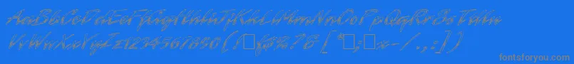 フォントHrom – 青い背景に灰色の文字