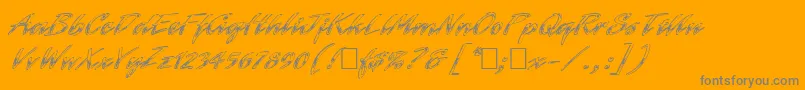 Hrom-Schriftart – Graue Schriften auf orangefarbenem Hintergrund