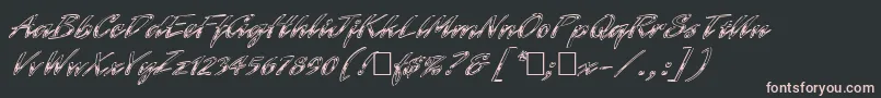 Hrom-Schriftart – Rosa Schriften auf schwarzem Hintergrund