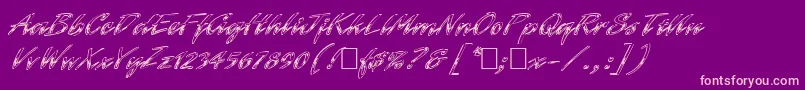 Hrom-Schriftart – Rosa Schriften auf violettem Hintergrund