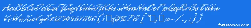 Hrom-Schriftart – Weiße Schriften auf blauem Hintergrund