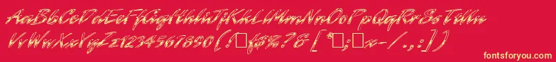 フォントHrom – 黄色の文字、赤い背景