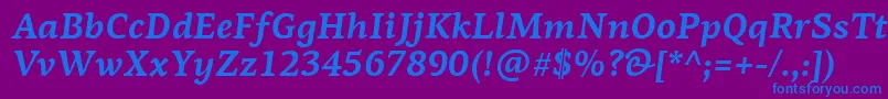 PfagoraserifproBolditalic Font – Blue Fonts on Purple Background