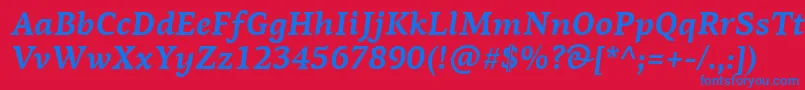 PfagoraserifproBolditalic Font – Blue Fonts on Red Background