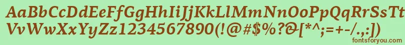 PfagoraserifproBolditalic Font – Brown Fonts on Green Background