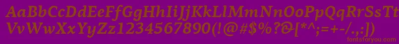 PfagoraserifproBolditalic Font – Brown Fonts on Purple Background