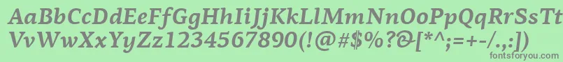 フォントPfagoraserifproBolditalic – 緑の背景に灰色の文字