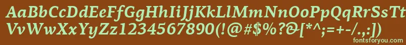 PfagoraserifproBolditalic Font – Green Fonts on Brown Background