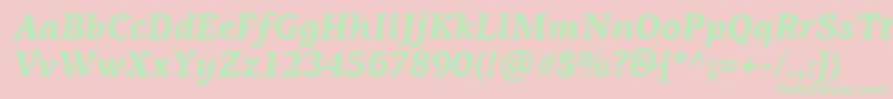 PfagoraserifproBolditalic Font – Green Fonts on Pink Background