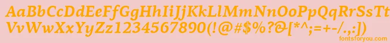 PfagoraserifproBolditalic Font – Orange Fonts on Pink Background