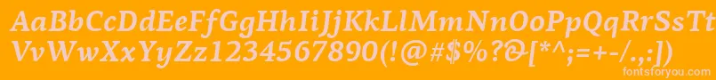 PfagoraserifproBolditalic Font – Pink Fonts on Orange Background