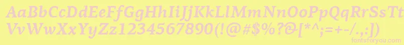 PfagoraserifproBolditalic Font – Pink Fonts on Yellow Background