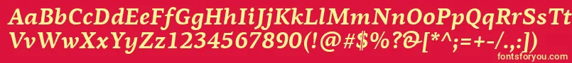 PfagoraserifproBolditalic Font – Yellow Fonts on Red Background