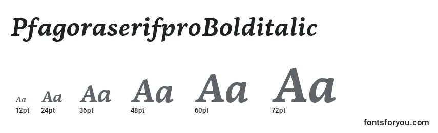 Tamaños de fuente PfagoraserifproBolditalic