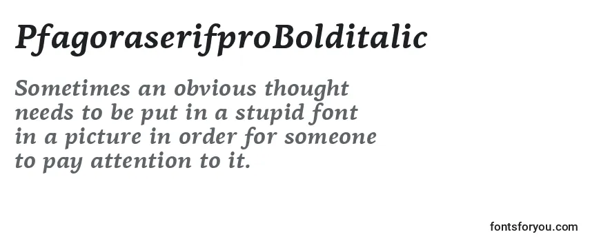 Review of the PfagoraserifproBolditalic Font